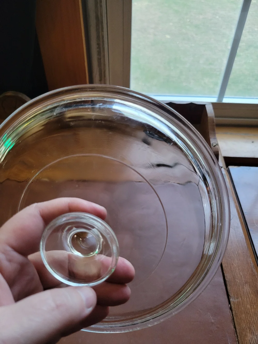 Pyrex Round Clear Glass G-5-C Corning Ware Replacement Lid Round Knob 7 Inch